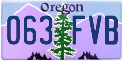 OR license plate 063FVB