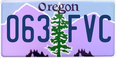 OR license plate 063FVC