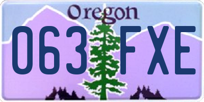 OR license plate 063FXE