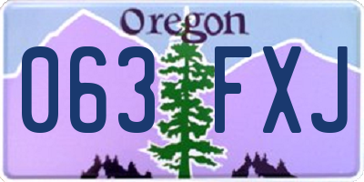 OR license plate 063FXJ