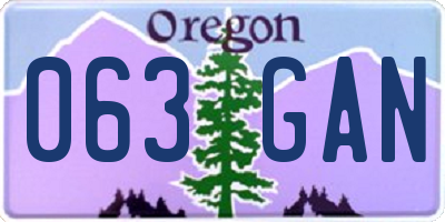 OR license plate 063GAN