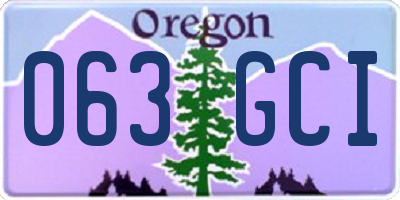OR license plate 063GCI