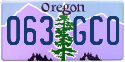 OR license plate 063GCO