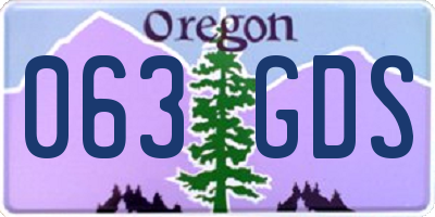 OR license plate 063GDS