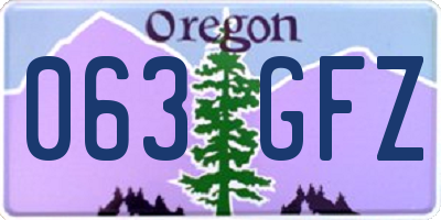 OR license plate 063GFZ