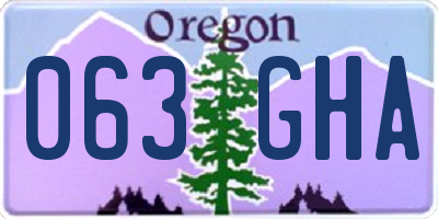 OR license plate 063GHA