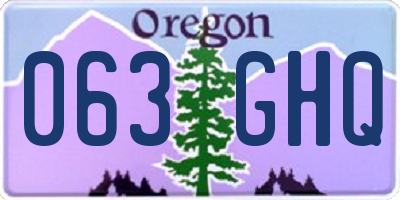 OR license plate 063GHQ