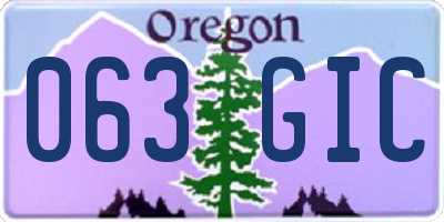 OR license plate 063GIC