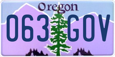 OR license plate 063GOV