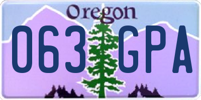 OR license plate 063GPA