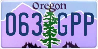 OR license plate 063GPP