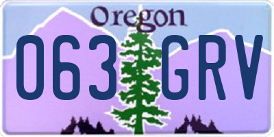 OR license plate 063GRV