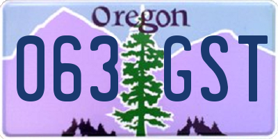 OR license plate 063GST