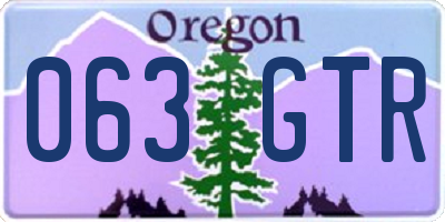 OR license plate 063GTR