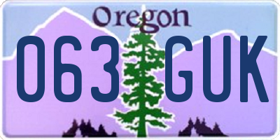 OR license plate 063GUK