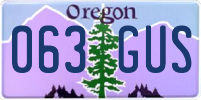 OR license plate 063GUS