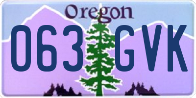 OR license plate 063GVK