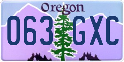 OR license plate 063GXC