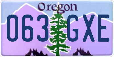 OR license plate 063GXE