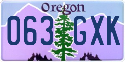OR license plate 063GXK