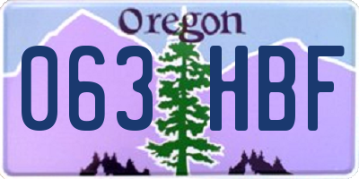 OR license plate 063HBF