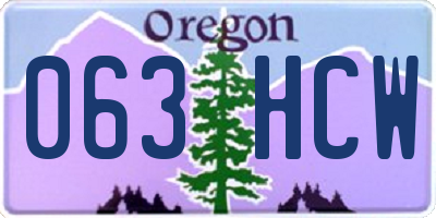 OR license plate 063HCW