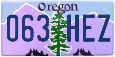 OR license plate 063HEZ