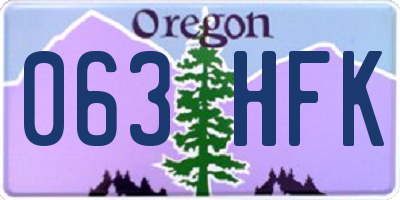 OR license plate 063HFK
