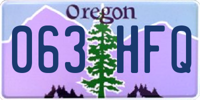 OR license plate 063HFQ