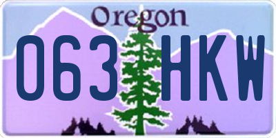 OR license plate 063HKW