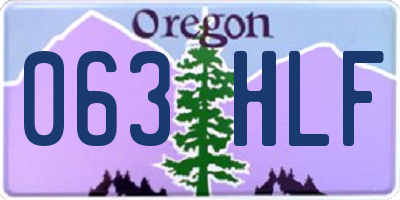 OR license plate 063HLF