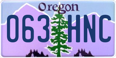 OR license plate 063HNC