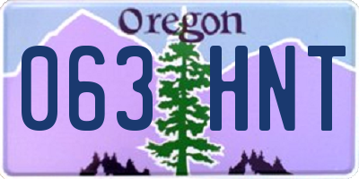 OR license plate 063HNT
