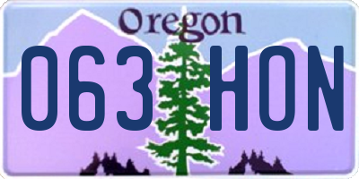 OR license plate 063HON