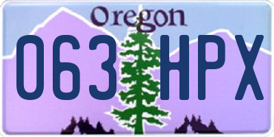 OR license plate 063HPX