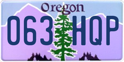 OR license plate 063HQP