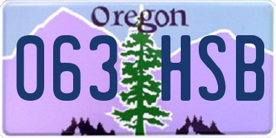 OR license plate 063HSB