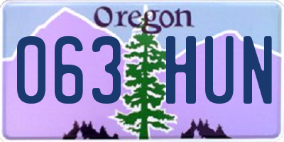 OR license plate 063HUN