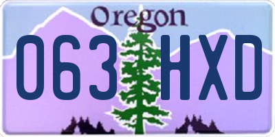 OR license plate 063HXD