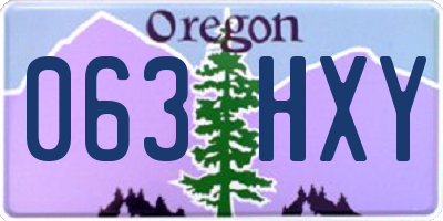 OR license plate 063HXY