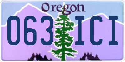 OR license plate 063ICI