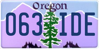 OR license plate 063IDE