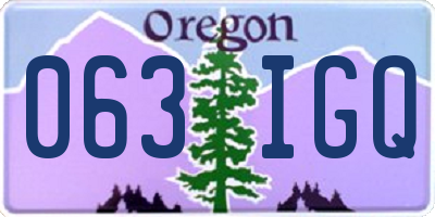 OR license plate 063IGQ