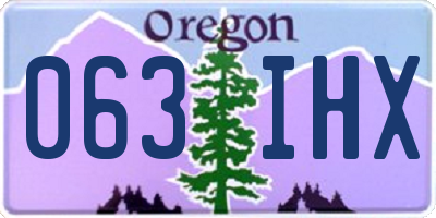 OR license plate 063IHX