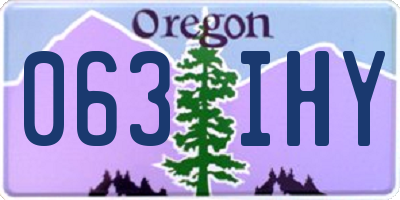 OR license plate 063IHY