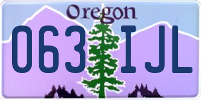 OR license plate 063IJL