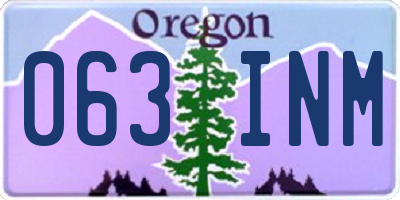 OR license plate 063INM