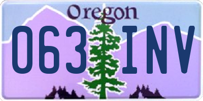 OR license plate 063INV
