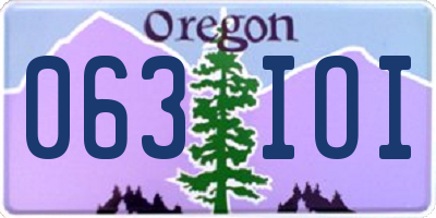 OR license plate 063IOI