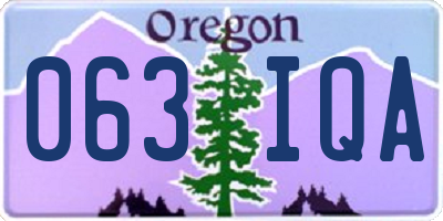 OR license plate 063IQA